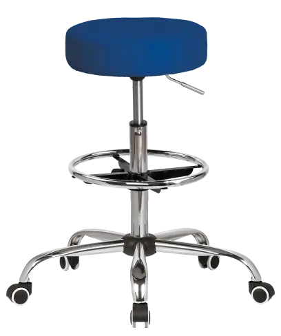 LZ 21SP EXT židle lékařská, HR sedák, kříž chrom, kruh pro nohy, ekokůže tmavě modrá